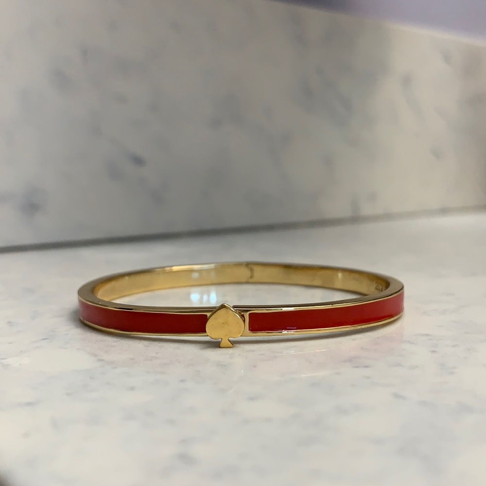 Kate Spade Heritage Thin Enamel Bangle Red